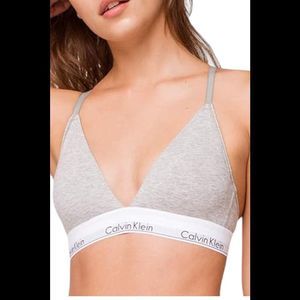 Calvin Klein Women's Modern Triangle Wireless Bralette Heather Gray -